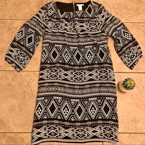 H&M black and white dress